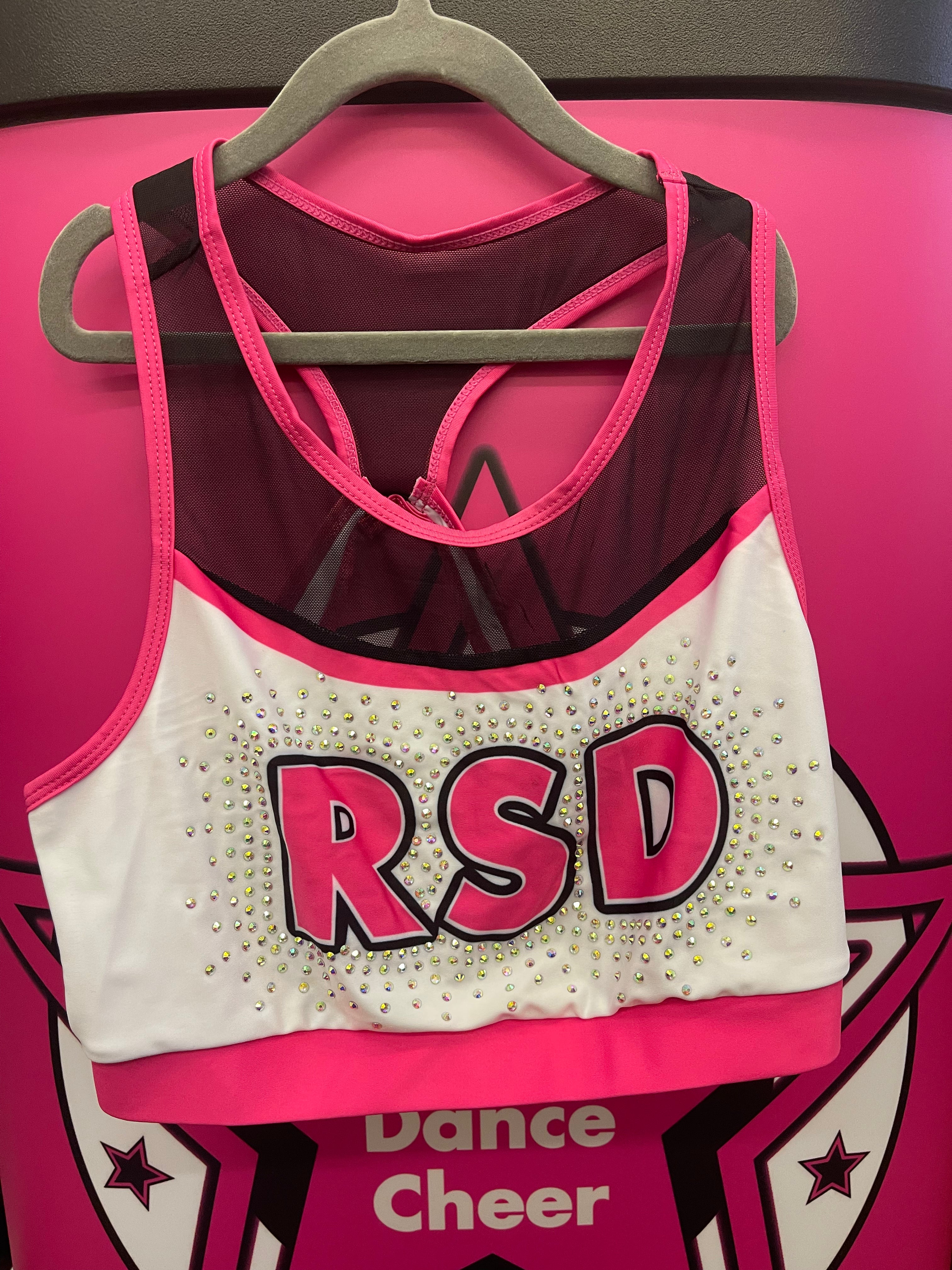 White Mesh Diamanté Crop