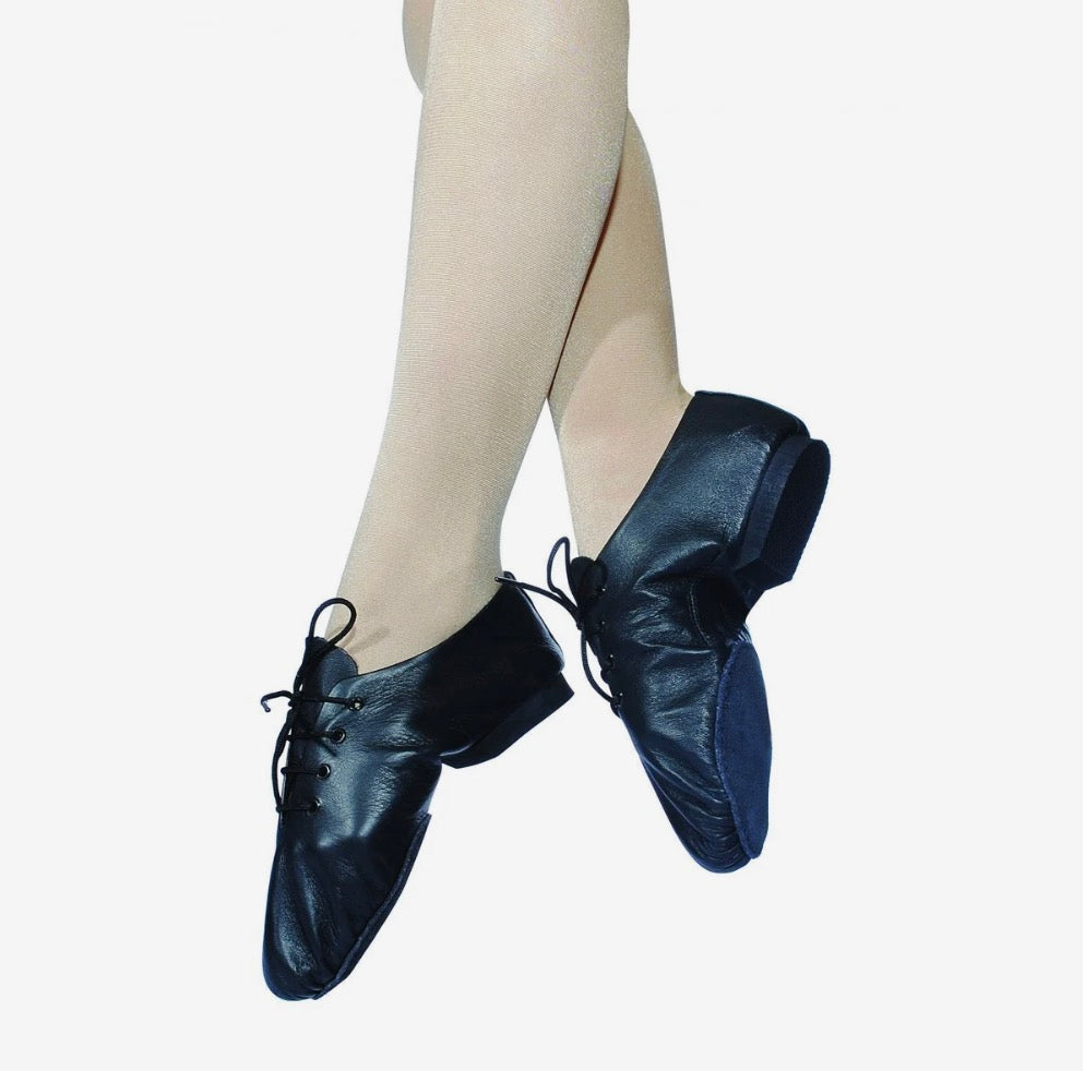 Split sole black jazz shoe
